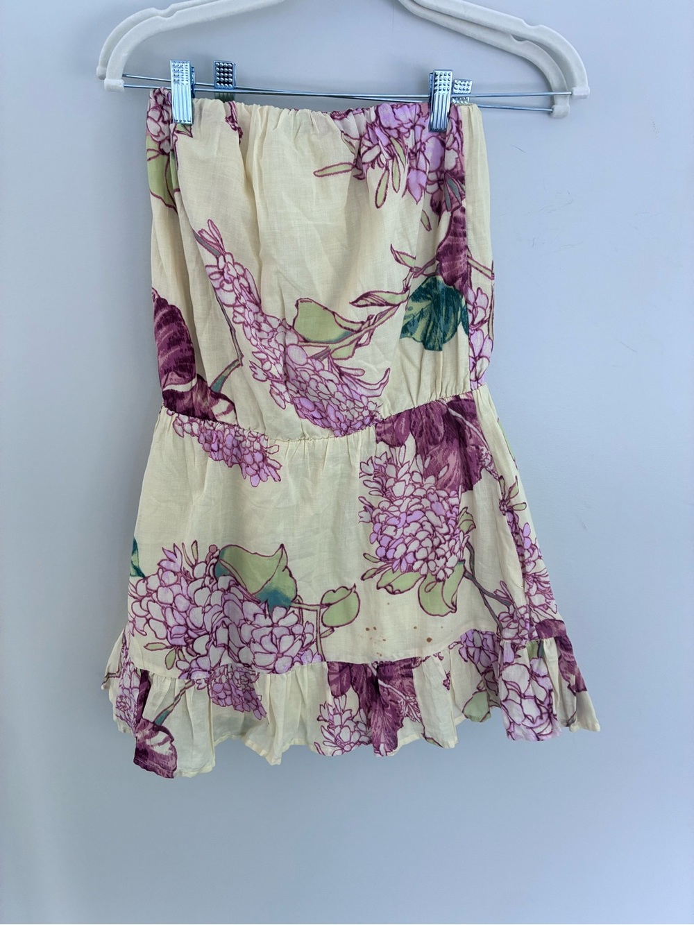 Abercrombie & Fitch Cream Mini Skirt with Purple Floral Print